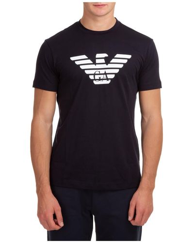 Emporio Armani Short Sleeve T-shirt Crew Neckline Sweater - Black