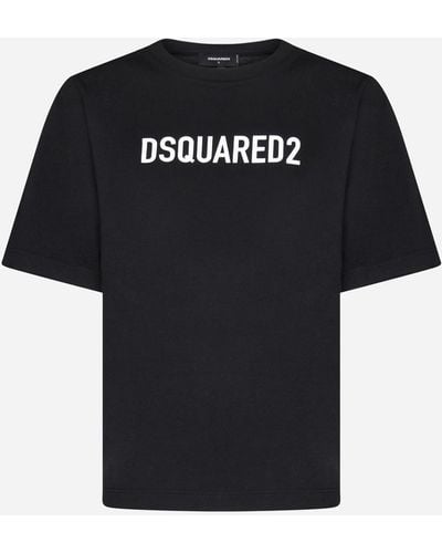 DSquared² Logo Cotton T-Shirt - Black