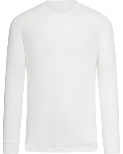 120% Lino Long Sleeve Tshirt - White