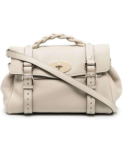 Mulberry Alexa Heavy Crossbody Bag In Ivory Leather - Natural