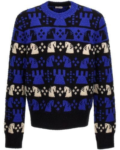 Burberry Chess Sweater Sweater, Cardigans - Blue