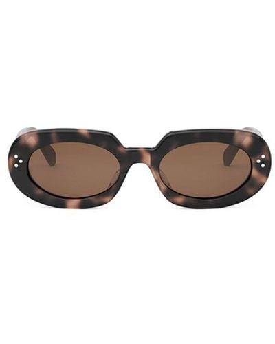 Celine Oval Frame Sunglasses - Brown