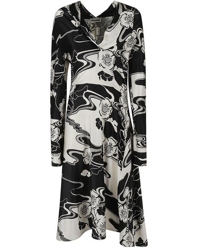 Jil Sander Flower Lagoon Print Dress - Black