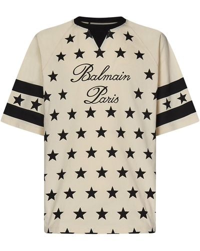 Balmain Signature Star T-Shirt - Natural