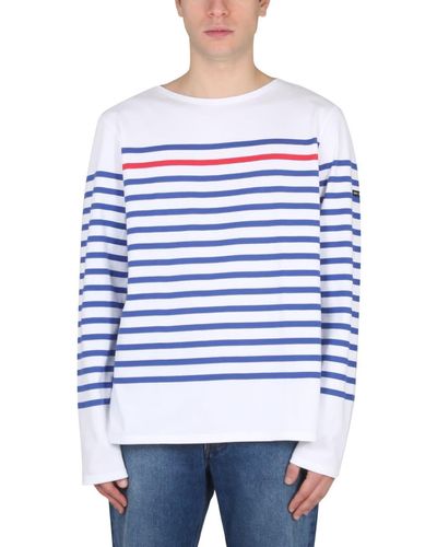 Saint James T-Shirt Naval Ray Rouge - Blue