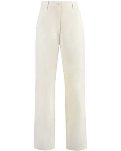 Fabiana Filippi Linen Blend Trousers - White