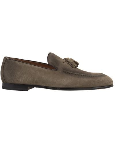 Doucal's Mud Suede Loafers With Tassels - Grey