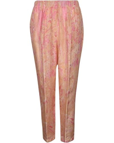 Forte Forte Ribbed Waist Printed Trousers - Pink