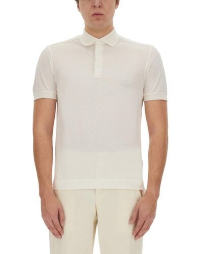 ZEGNA Cotton And Silk Polo Shirt - White