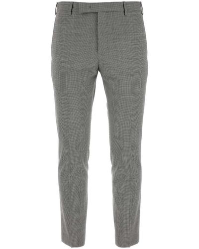 PT01 Embroidered Stretch Wool Pant - Grey