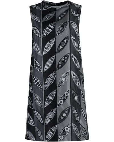 Emilio Pucci Printed Silk Dress - Black