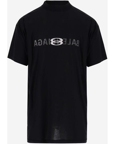 Balenciaga Cotton T-Shirt With Logo - Black