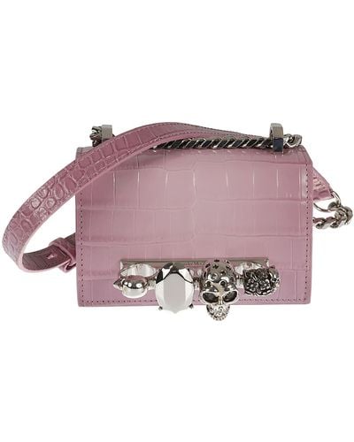 Alexander McQueen Jewelled Satchel Micro Shoulder Bag - Pink