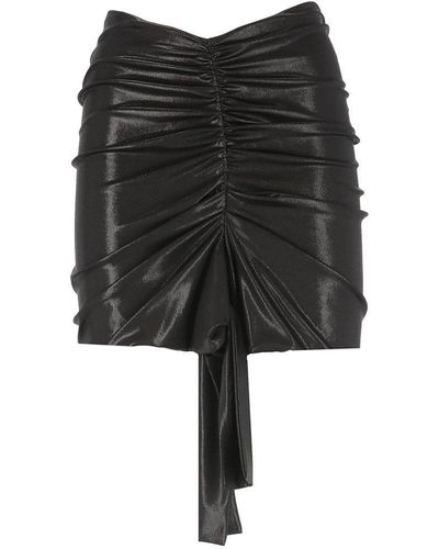 Pinko Scavigna Gathered-Detail Mini Skirt - Black