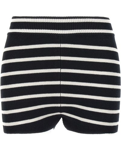 Ami Paris Striped Knitted Shorts - Blue