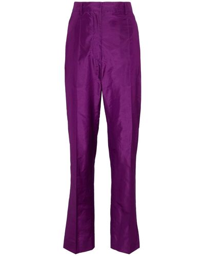 Prada Taffeta Silk Trousers - Purple
