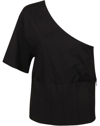 FEDERICA TOSI One Shoulder T-Shirt - Black