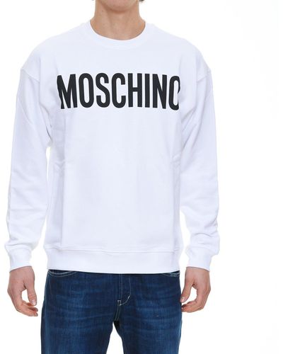 Moschino Logo Printed Crewneck Sweatshirt - White
