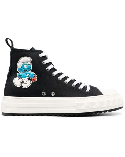 DSquared² Black X Smurfs Cotton Sneakers