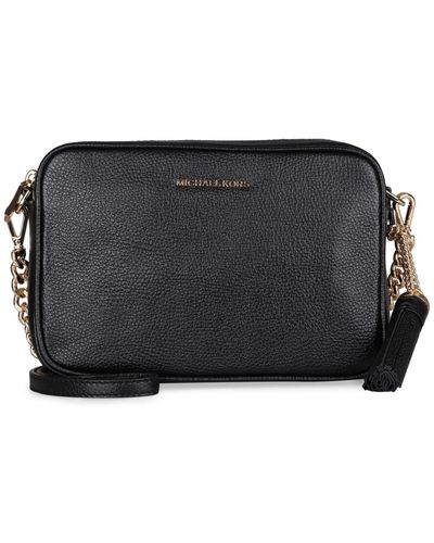 MICHAEL Michael Kors Ginny Leather Crossbody Bag - Black