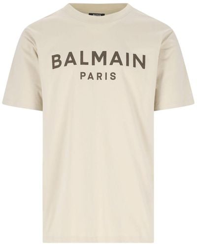 Balmain Paris Logo T-shirt - Natural