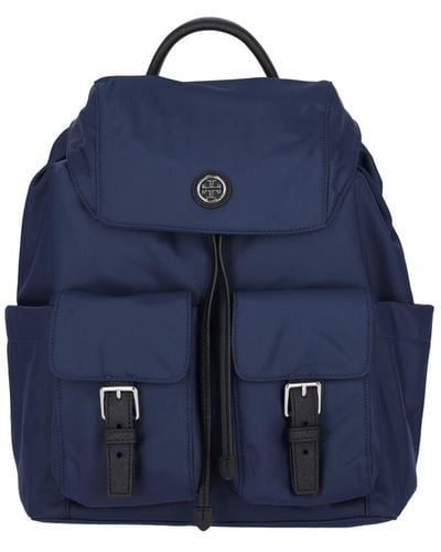 Tory Burch Nylon Flap Backpack - Blue