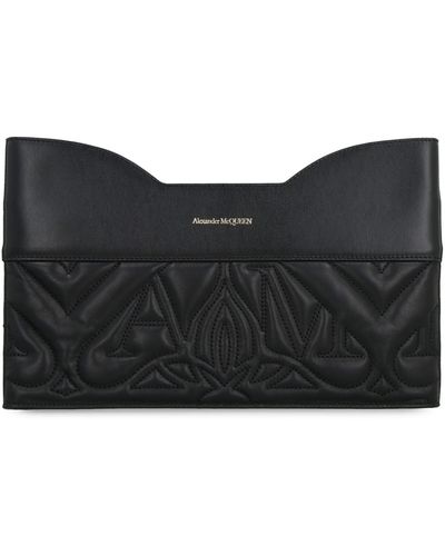 Alexander McQueen The Bow Leather Clutch - Black