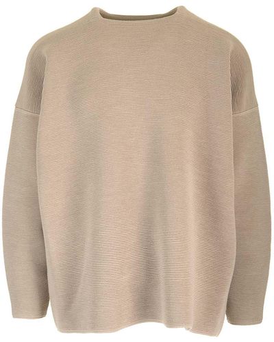 Fear Of God Straight Collar Wool Sweate - Natural