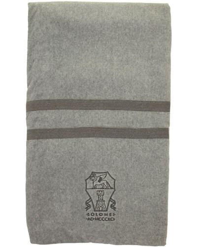 Brunello Cucinelli Cotton Beach Towel With Monile - Grey