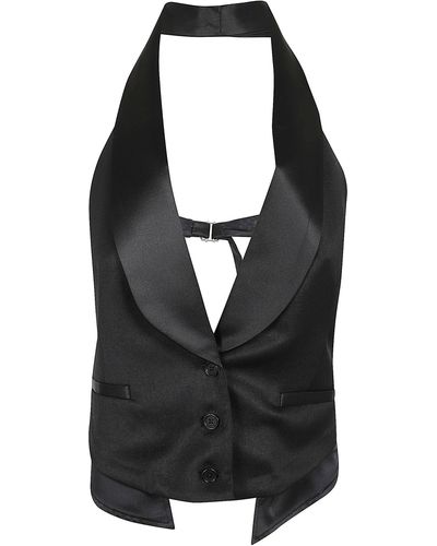 Jonathan Simkhai Albany Shawl Lapel Vest - Black