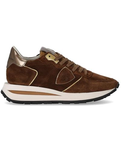 Philippe Model Tropez Haute Low Brown Sneaker