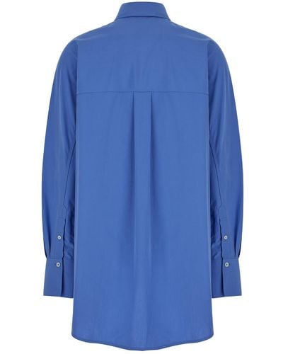 Totême Oversized Shirt With Pointed Collar - Blue