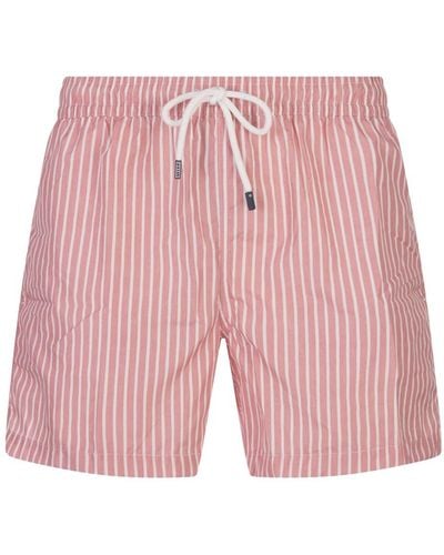 Fedeli And Striped Swim Shorts - Pink