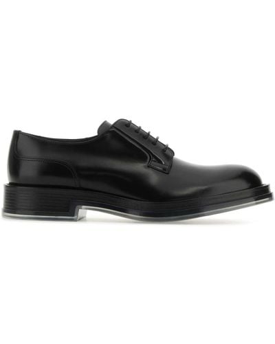 Alexander McQueen Leather Float Lace-Up Shoes - Black