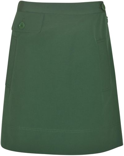 Aspesi Buttoned Pocket Short Plain Skirt - Green