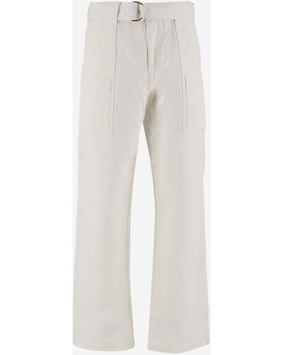 JW Anderson Cotton Trousers With Belt - White