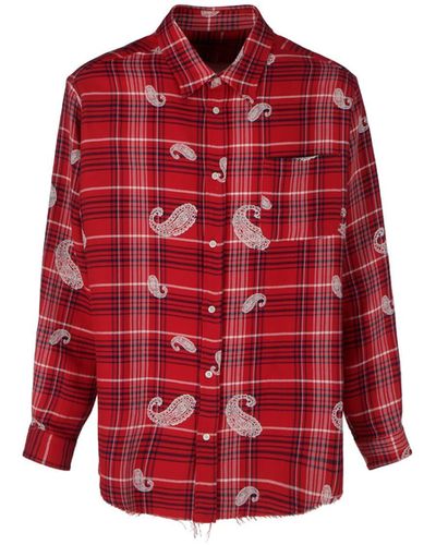 Fourtwofour On Fairfax Check Paisley Shirt - Red