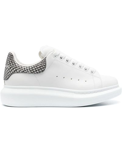 Alexander McQueen Oversized Trainers With Snake Print Spoiler - White