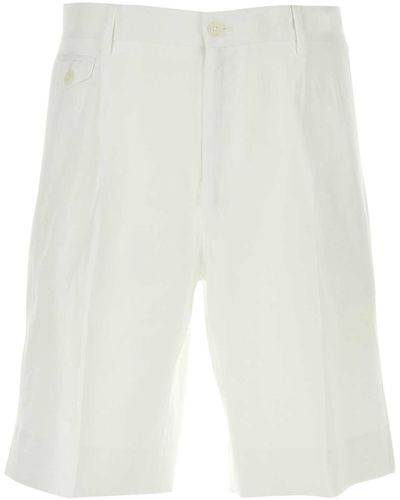 Dolce & Gabbana Linen Bermuda Shorts - White