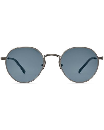 Mr. Leight Hachi S Pewter-Matte Coldwater/Semi-Flat Presidential Sunglasses - Blue