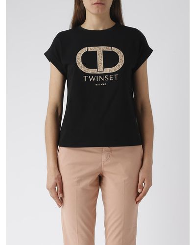Twin Set Cotton T-Shirt - Black