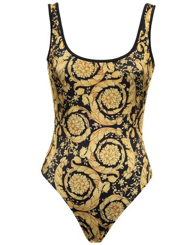 Versace Printed Swimsuit - Black