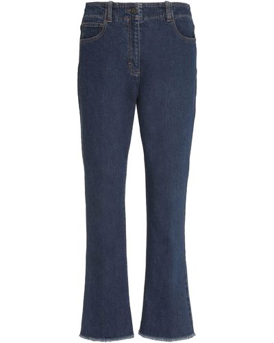 Peserico Cropped Flared Jeans - Blue