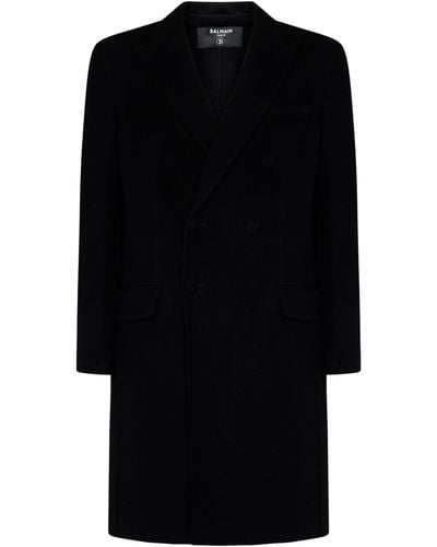 Balmain Coats - Black