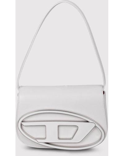DIESEL 1Dr Leather Shoulder Bag - White