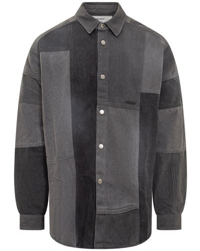 Ambush Denim Patchwork Shirt - Gray