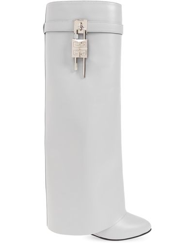 Givenchy Shark Lock Wedge Boots - White