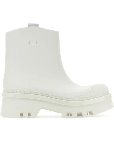 Chloé Rubber Raina Ankle Boots - White