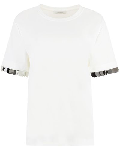 Rabanne Viscose Crew-Neck T-Shirt - White