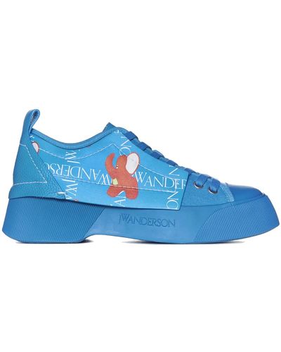 JW Anderson Canvas And Leather Sneakers - Blue